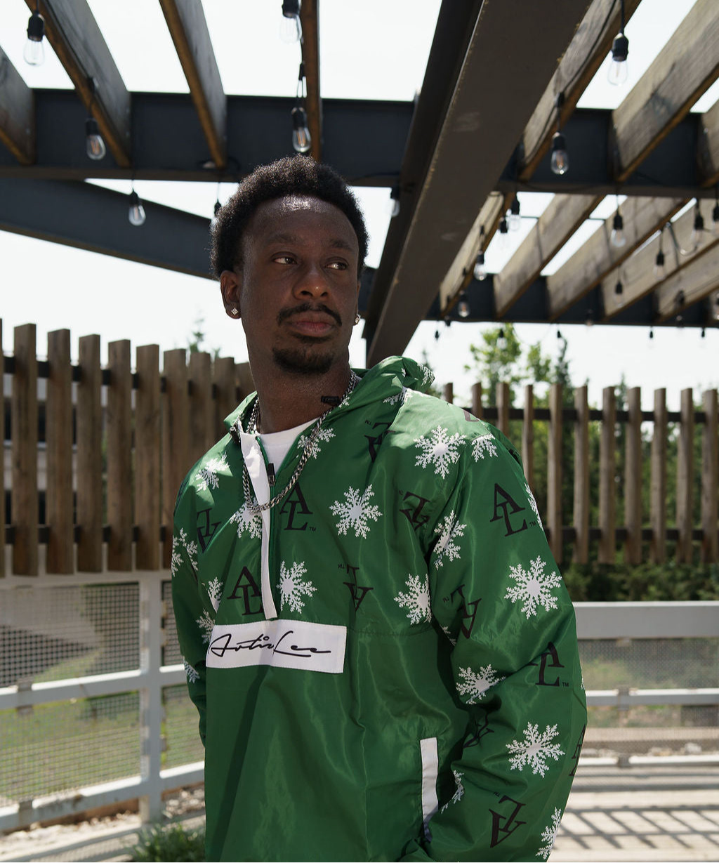 Artiz Lee "Monogram" Quarter-Zip Windbreaker