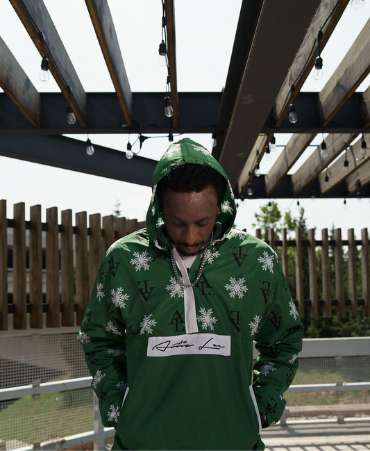 Artiz Lee "Monogram" Quarter-Zip Windbreaker