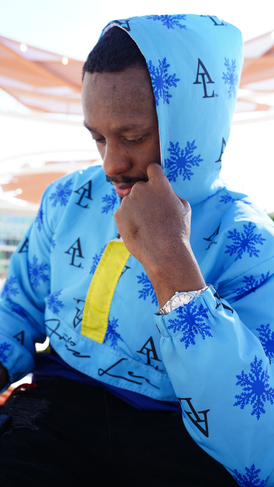 Artiz Lee "Monogram" Quarter-Zip Windbreaker