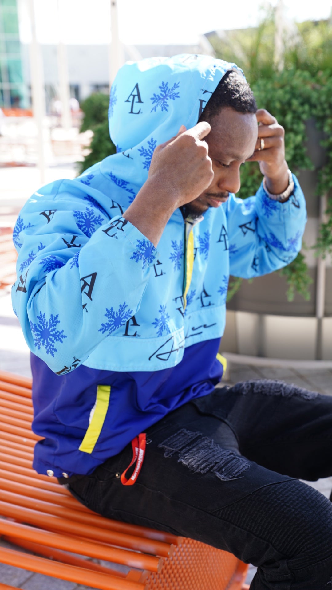 Artiz Lee "Monogram" Quarter-Zip Windbreaker
