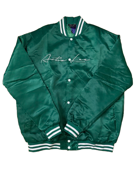 Satin Slogan Bomber Jacket