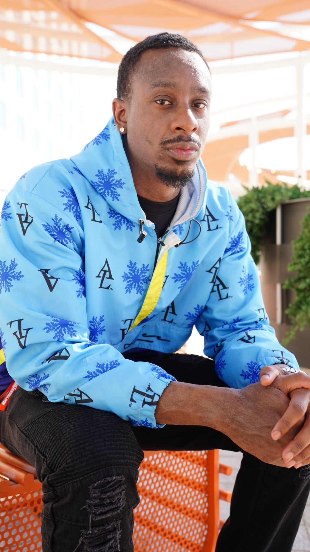 Artiz Lee "Monogram" Quarter-Zip Windbreaker